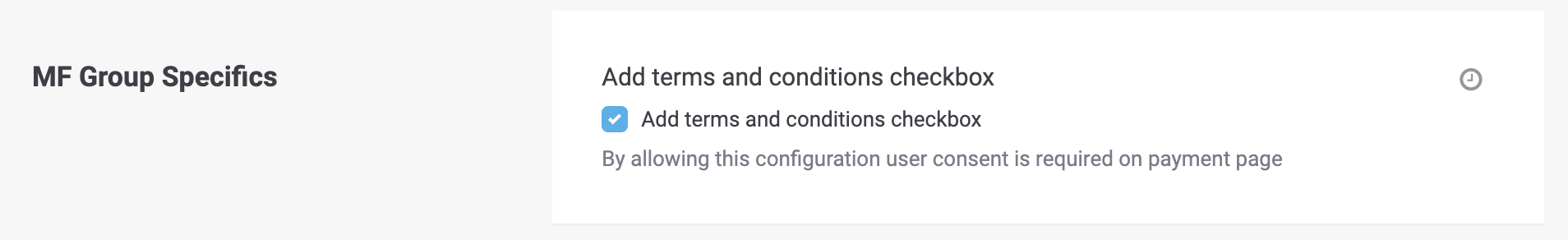 Terms & Conditions configuration